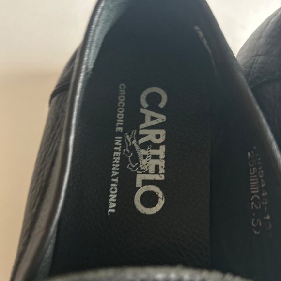 Men’s Cartelo Black Genuine Leather Rubber Outsole Loafers size 255mm, US 10 main image 4